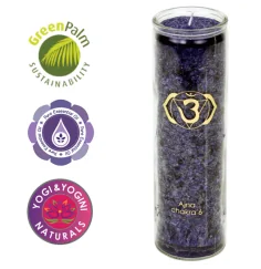 Kerze - Kerze im Glas - Chakra - 6tes - Ajna - mit Duft - Indigo - Palmkernwachs - ca. 100 Std.