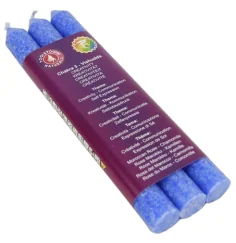 Kerze - Stabkerze - Chakra - 5tes - Vishudda - mit Duft - Hellblau- Palmkernwachs - 3er Pack