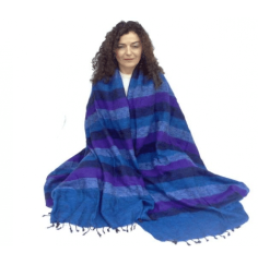 Decke - Meditation & Yoga - XL - blau/violett - ca. 115x245cm