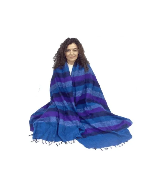 Decke - Meditation & Yoga - XL - blau/violett - ca. 115x245cm