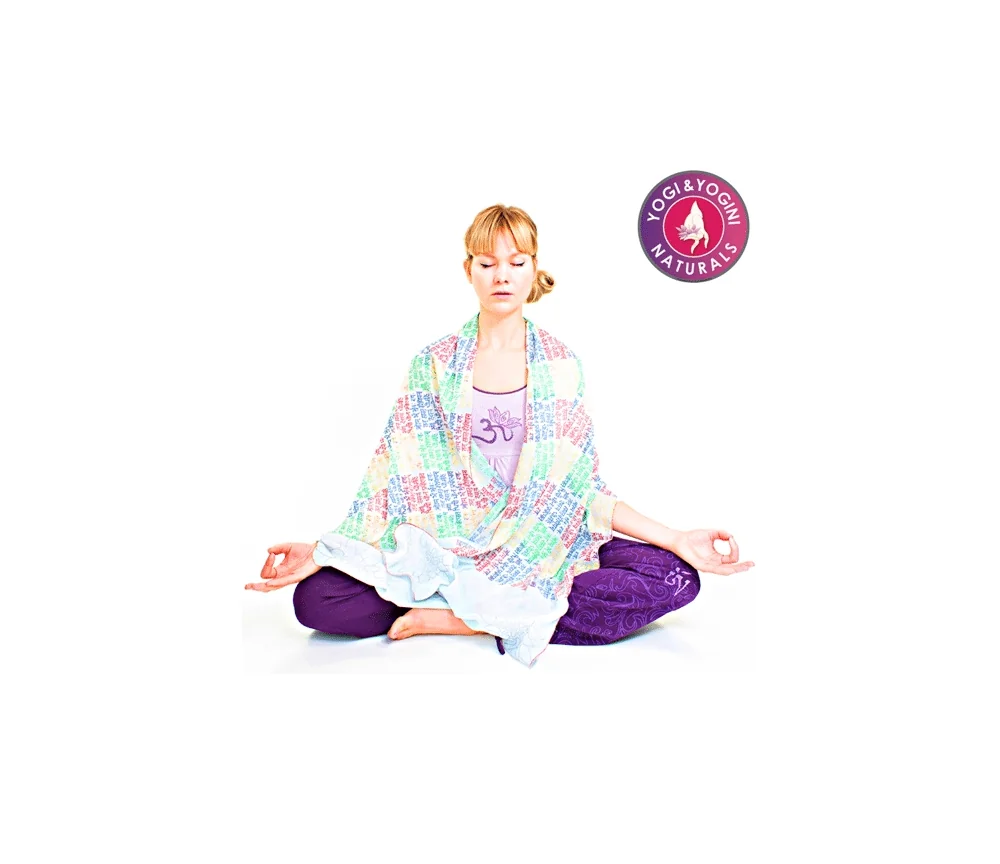 Decke - Tuch - Meditation & Yoga - Gayatri Mantra - Baumwolle - ca. 210x65cm