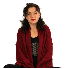 Schal - Umschlagstuch - Meditation & Yoga - Buddhistisch Rot/Dunkelrot - ca. 200x80cm