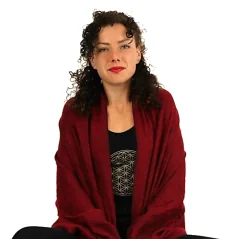 Schal - Umschlagstuch - Meditation & Yoga - Buddhistisch Rot/Dunkelrot - ca. 200x80cm