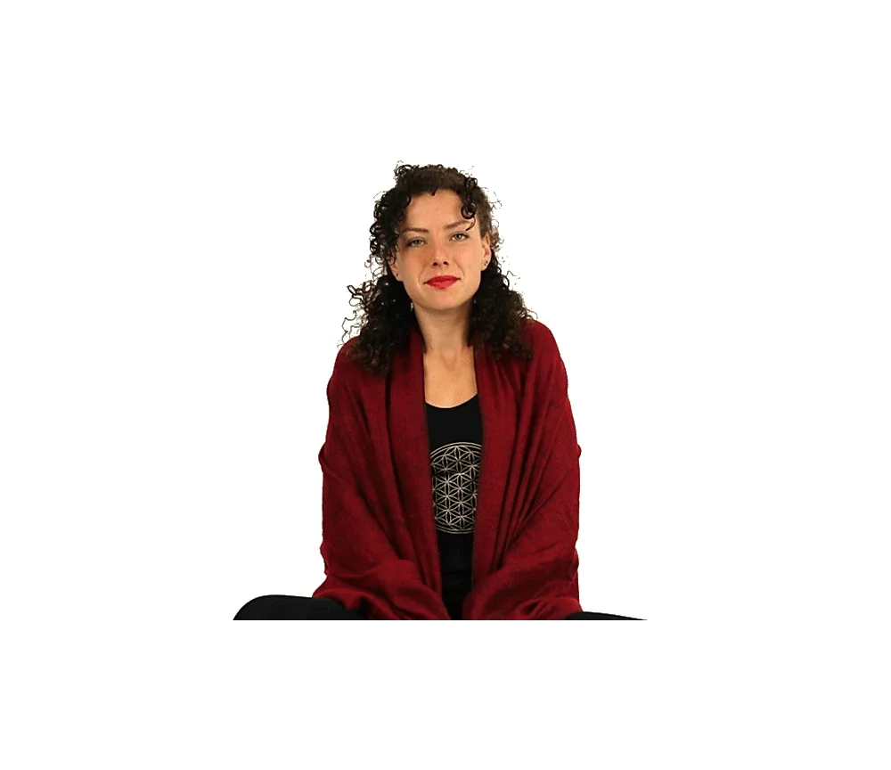 Schal - Umschlagstuch - Meditation & Yoga - Buddhistisch Rot/Dunkelrot - ca. 200x80cm