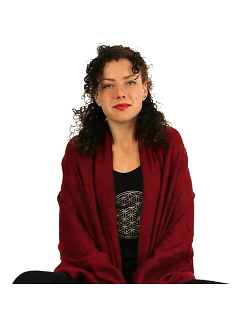 Schal - Umschlagstuch - Meditation & Yoga - Buddhistisch Rot/Dunkelrot - ca. 200x80cm