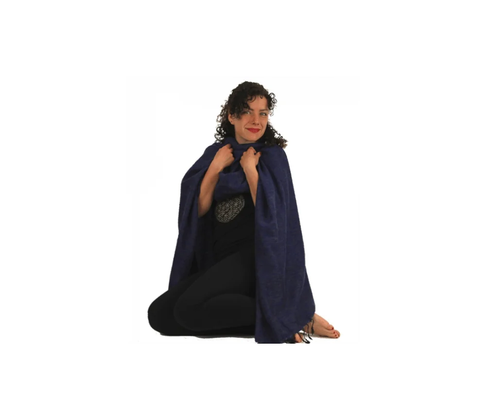 Schal - Umschlagstuch - Meditation & Yoga - Dunkelblau - ca. 200x80cm