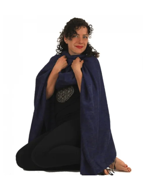 Schal - Umschlagstuch - Meditation & Yoga - Dunkelblau - ca. 200x80cm