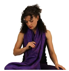 Schal - Umschlagstuch - Meditation & Yoga - Violett - ca. 200x80cm