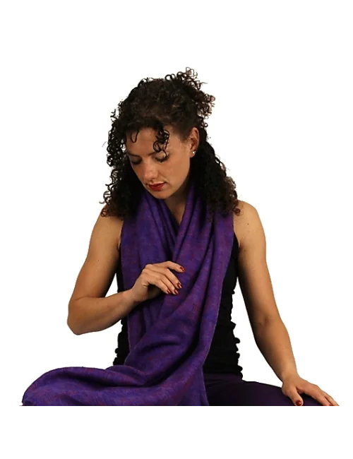 Schal - Umschlagstuch - Meditation & Yoga - Violett - ca. 200x80cm