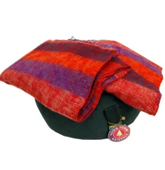 Schal - Umschlagstuch - Meditation & Yoga - Violett mit Streifen in Rosa & Rot - ca. 200x80cm