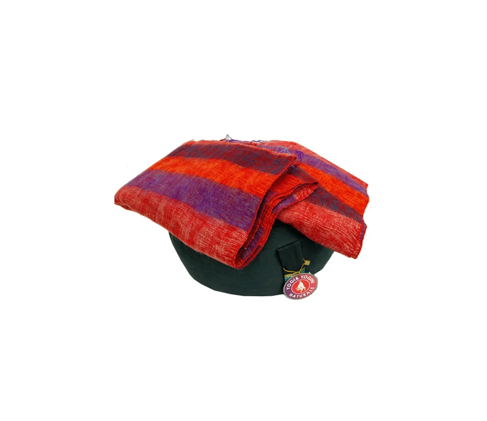 Schal - Umschlagstuch - Meditation & Yoga - Violett mit Streifen in Rosa & Rot - ca. 200x80cm