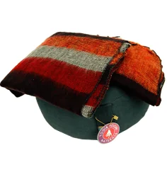 Schal - Umschlagstuch - Meditation & Yoga - Orange mit Streifen in Braun, Rote & Beige - ca. 200x80cm