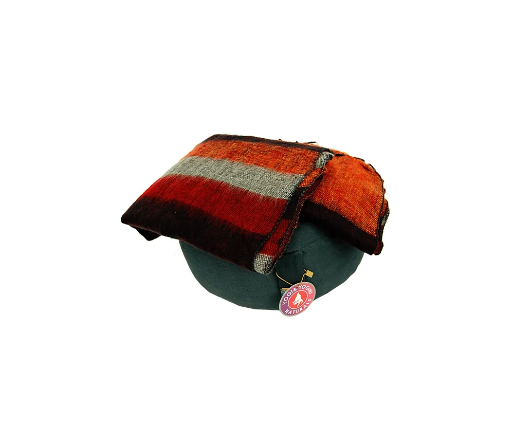 Schal - Umschlagstuch - Meditation & Yoga - Orange mit Streifen in Braun, Rote & Beige - ca. 200x80cm