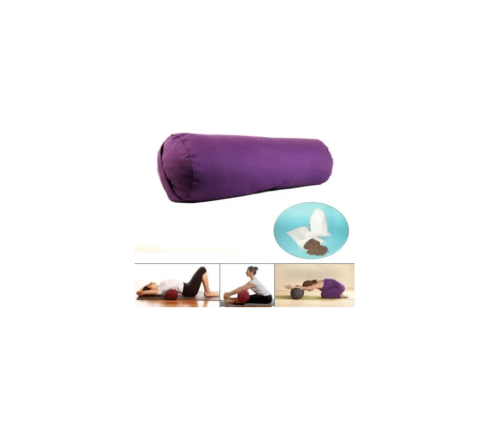 Yogi & Yogini - Kissen - Bolster / Rolle - Baumwollbezug - violett - ca. 60x16 cm