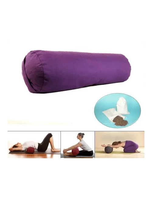 Yogi & Yogini - Kissen - Bolster / Rolle - Baumwollbezug - violett - ca. 60x16 cm