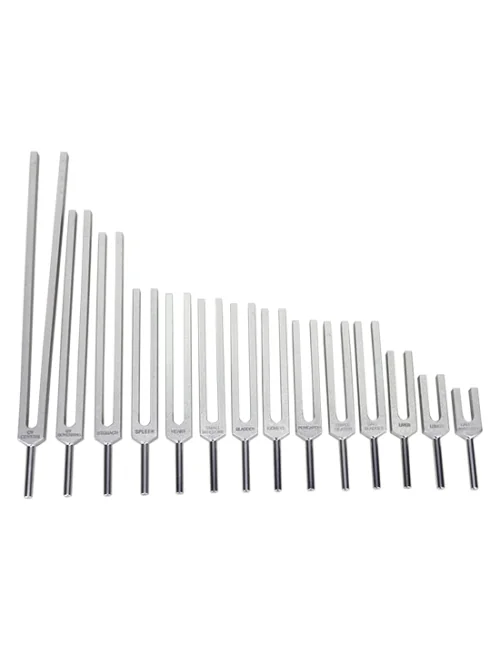 Stimmgabel - Meridian Set - 12 Meridiane + 2 zen. Gefäße - aus Aluminium - 14 er Set - ca. 40x37 cm
