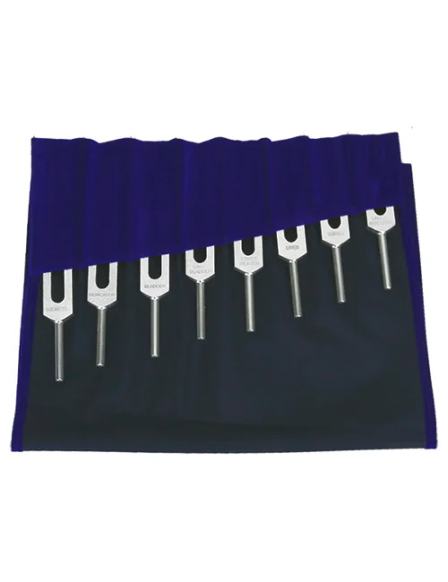 Stimmgabel - Meridian Set - 12 Meridiane + 2 zen. Gefäße - aus Aluminium - 14 er Set - ca. 40x37 cm