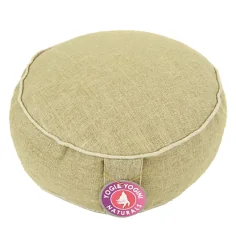 Yogi & Yogini - Kissen - Meditationskissen - Rund - Hanf - Beige /Natur - ca. 32,5x11 cm