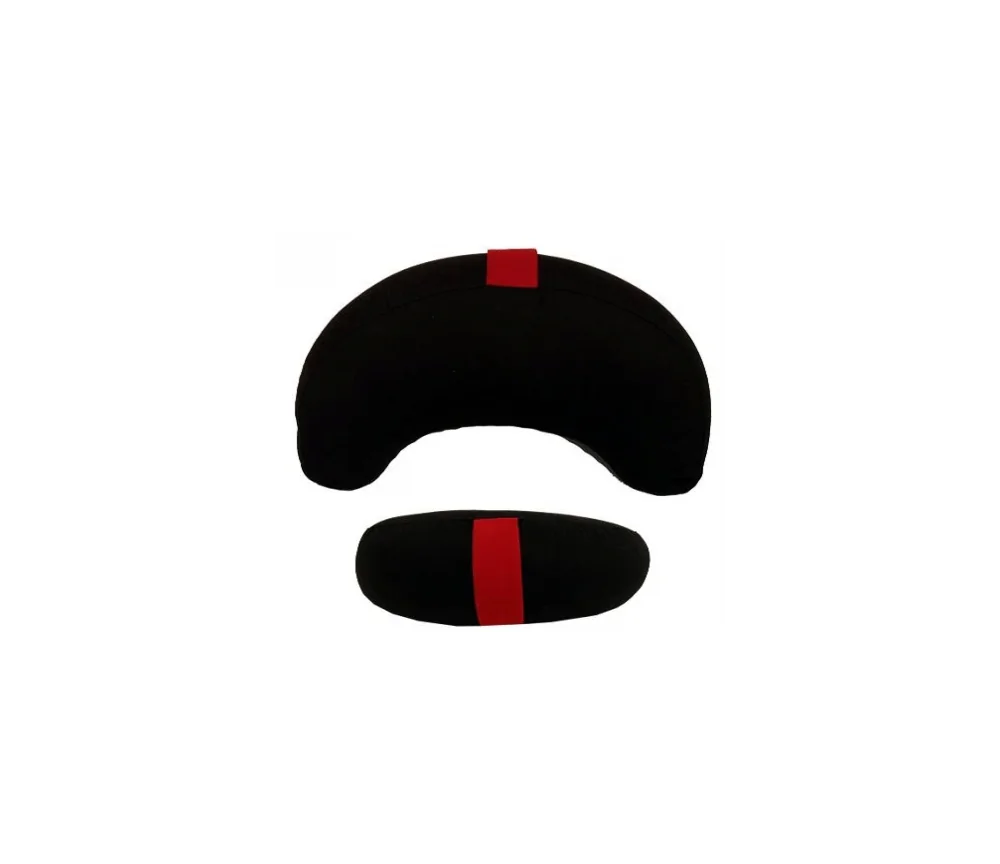 Yogi & Yogini - Kissen - Meditationskissen - Halbmond - Baumwolle - Schwarz - ca. 33x13 cm