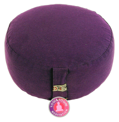 Yogi & Yogini - Kissen - Meditationskissen - Rund - Bio-Baumwolle - Violett/Lila - ca. 33x17 cm