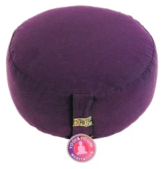 Yogi & Yogini - Kissen - Meditationskissen - Rund - Bio-Baumwolle - Violett/Lila - ca. 33x17 cm