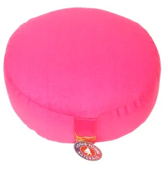 Yogi & Yogini - Kissen - Meditationskissen - Rund - Bio-Baumwolle - Pink - ca. 33x17 cm