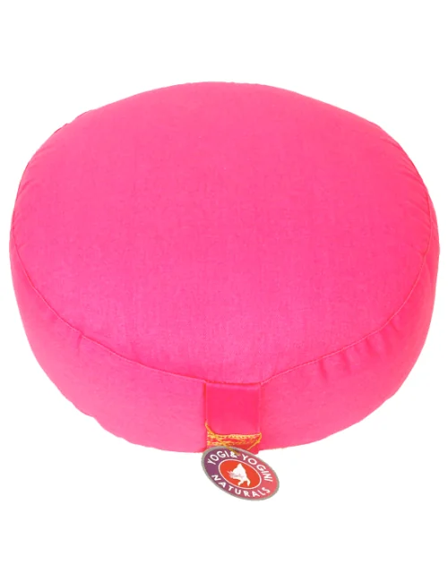 Yogi & Yogini - Kissen - Meditationskissen - Rund - Bio-Baumwolle - Pink - ca. 33x17 cm