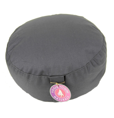 Yogi & Yogini - Kissen - Meditationskissen - Rund - Bio-Baumwolle - Anthrazit - ca. 33x17 cm