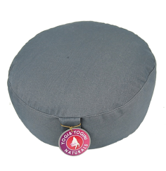 Yogi & Yogini - Kissen - Meditationskissen - Rund - Bio-Baumwolle - Grau - ca. 33x17 cm