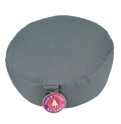 Yogi & Yogini - Kissen - Meditationskissen - Rund - Bio-Baumwolle - Grau - ca. 33x17 cm