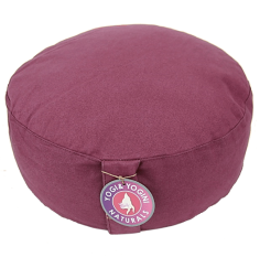 Yogi & Yogini - Kissen - Meditationskissen - Rund - Bio-Baumwolle - Hellaubergine  - ca. 33x17 cm