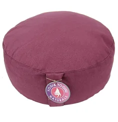 Yogi & Yogini - Kissen - Meditationskissen - Rund - Bio-Baumwolle - Hellaubergine - ca. 33x17 cm