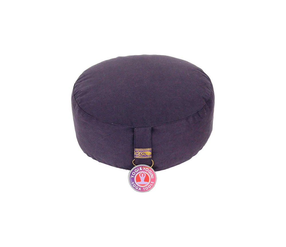 Yogi & Yogini - Kissen - Meditationskissen - Rund - Bio-Baumwolle - Indigo - ca. 33x17 cm