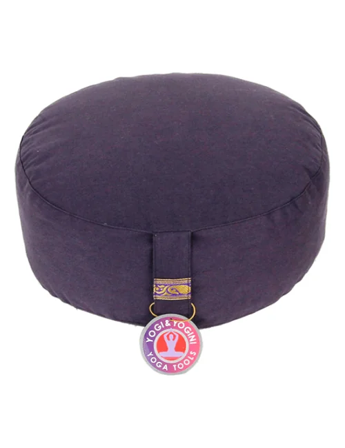 Yogi & Yogini - Kissen - Meditationskissen - Rund - Bio-Baumwolle - Indigo - ca. 33x17 cm