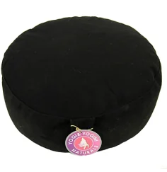 Yogi & Yogini - Kissen - Meditationskissen - Rund - Bio-Baumwolle - Schwarz - ca. 33x17 cm