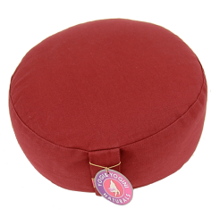 Yogi & Yogini - Kissen - Meditationskissen - Rund - Bio-Baumwolle - Rot  - ca. 33x17 cm