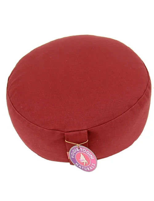Yogi & Yogini - Kissen - Meditationskissen - Rund - Bio-Baumwolle - Rot - ca. 33x17 cm