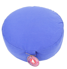 Yogi & Yogini - Kissen - Meditationskissen - Rund - Bio-Baumwolle - Hellblau  - ca. 33x17 cm