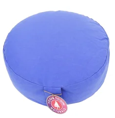 Yogi & Yogini - Kissen - Meditationskissen - Rund - Bio-Baumwolle - Hellblau - ca. 33x17 cm