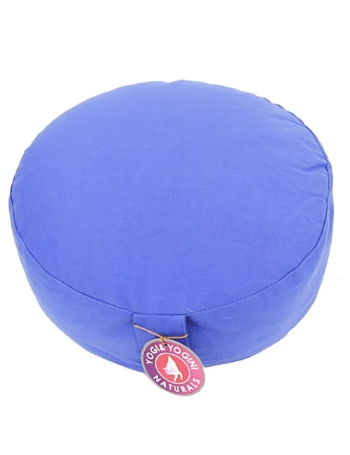 Yogi & Yogini - Kissen - Meditationskissen - Rund - Bio-Baumwolle - Hellblau - ca. 33x17 cm