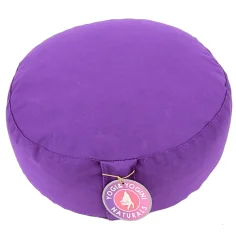 Yogi & Yogini - Kissen - Meditationskissen - Rund - Bio-Baumwolle - Lila - ca. 33x17 cm
