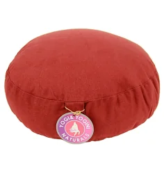 Yogi & Yogini - Kissen - Meditationskissen - Rund - Flach - Baumwolle - Rot - ca. 33x12 cm