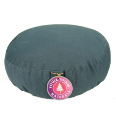 Yogi & Yogini - Kissen - Meditationskissen - Rund - Flach - Baumwolle - Anthrazit - ca. 33x12 cm