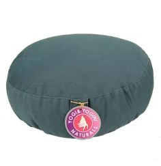 Yogi & Yogini - Kissen - Meditationskissen - Rund - Flach - Baumwolle - Anthrazit - ca. 33x12 cm