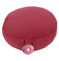 Yogi & Yogini - Kissen - Meditationskissen - Rund - Flach - Baumwolle - Aubergine - ca. 33x12 cm