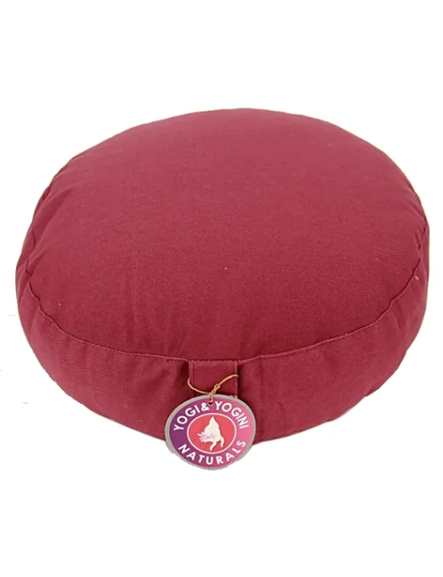 Yogi & Yogini - Kissen - Meditationskissen - Rund - Flach - Baumwolle - Aubergine - ca. 33x12 cm
