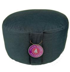 Yogi & Yogini - Kissen - Meditationskissen - Rund - XXL - Bio-Baumwolle - Anthrazit - ca. 36x22 cm