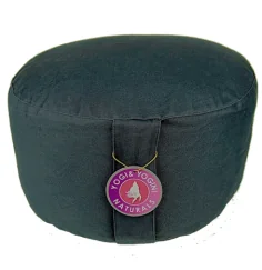 Yogi & Yogini - Kissen - Meditationskissen - Rund - XXL - Bio-Baumwolle - Anthrazit - ca. 36x22 cm