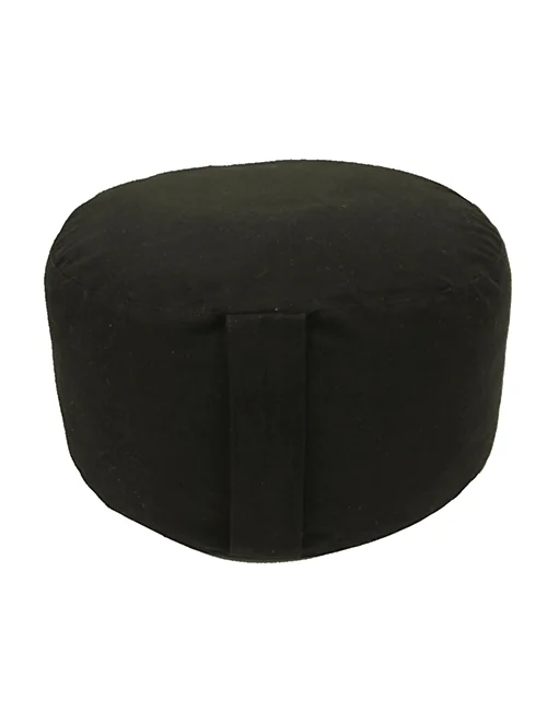 Yogi & Yogini - Kissen - Meditationskissen - Rund - XXL - Bio-Baumwolle - Schwarz - ca. 36x22 cm