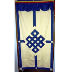 Hängedekoration - Türvorhang - Tibetisch - Blau/ Creme - Baumwolle - ca. 178x85 cm